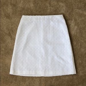 Ann Taylor White Patterned Skirt
